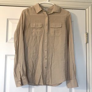 Van Heusen Women’s button up Tan long-sleeve top